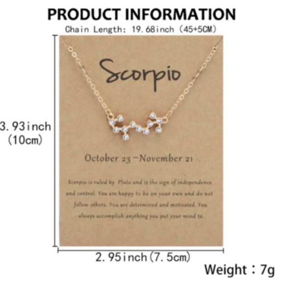 Gold Pisces Constellation Necklace - Picture 4 of 5